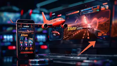 Aviator casino game showing airplane taking off on both mobile and desktop monitor